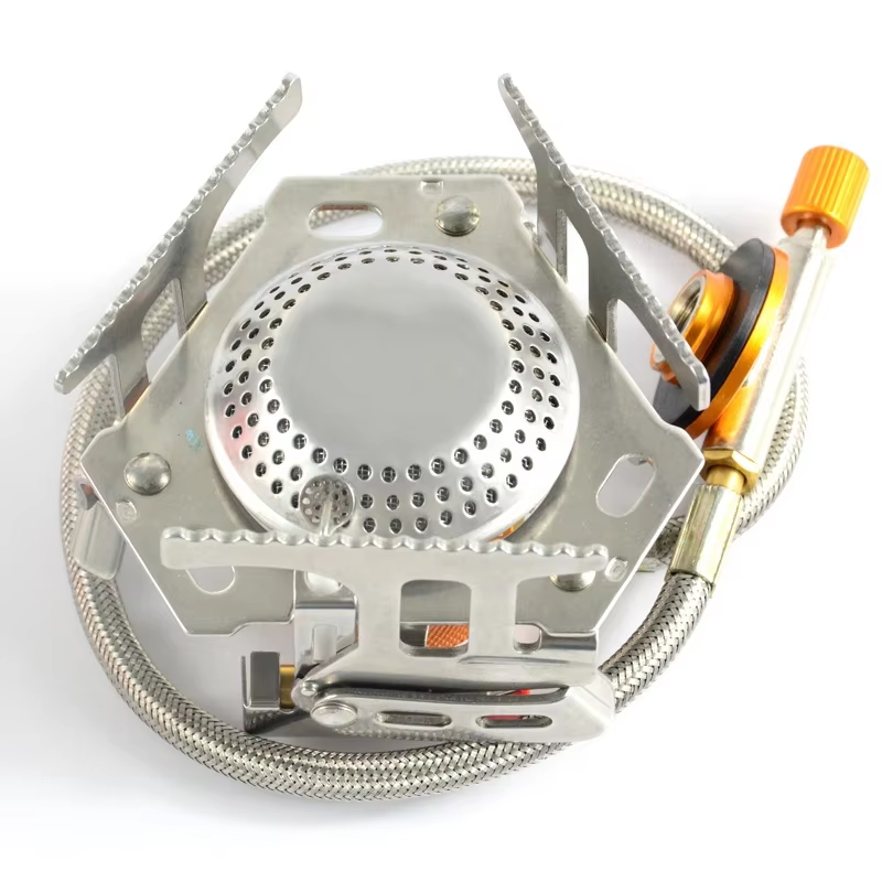 Outdoor Backpacking Cooking Stove Mini Portable Camping Gas Stove with Piezo Ignition