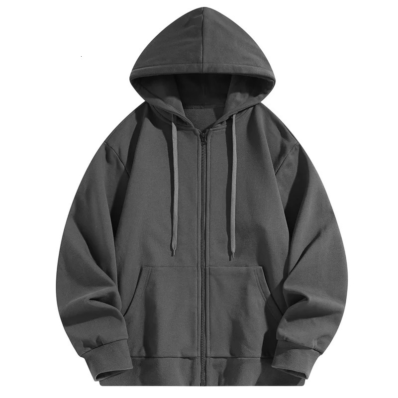 Zipper mens solid color 7color autumn spring hoodie and sweatshirt with adjustable front pocket 3xl 4xl 2024 241211