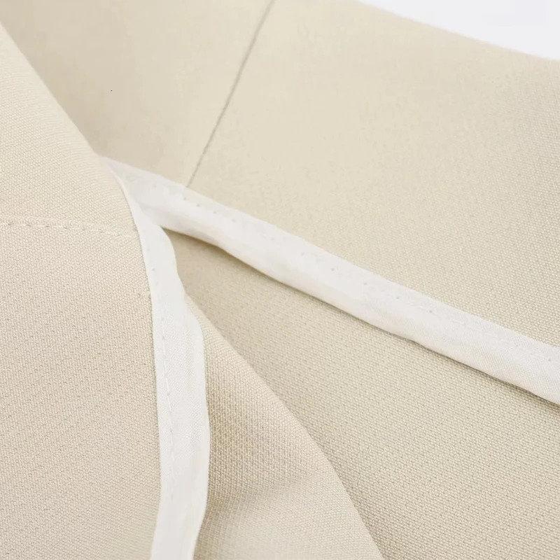 TRAF Beige Women Pants Wide Leg Zipper Lady In Spring Summer Mid Waist Fashion Elegant Office Clothing 241218