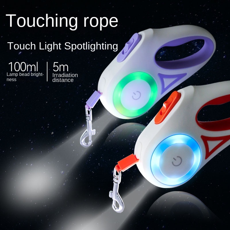 LED Illuminated Automatic Retractable Dog Leash Pet 3 Or 5-meter Outdoor Walking Rope