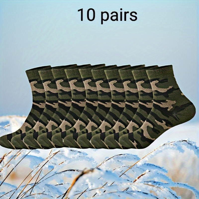 10 pairs of four seasons men's sports camouflage socks anti-odor boat socks breathable leisure socks hot-sale