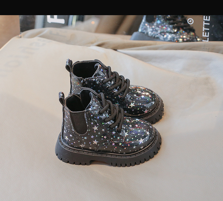 Kids Short Boots Girls Shoes New 2025 Spring Winter Soft Leather Kidsnest Children Boots Fashion Shiny Toddler Kids Ankle Boots Size 21 - 30