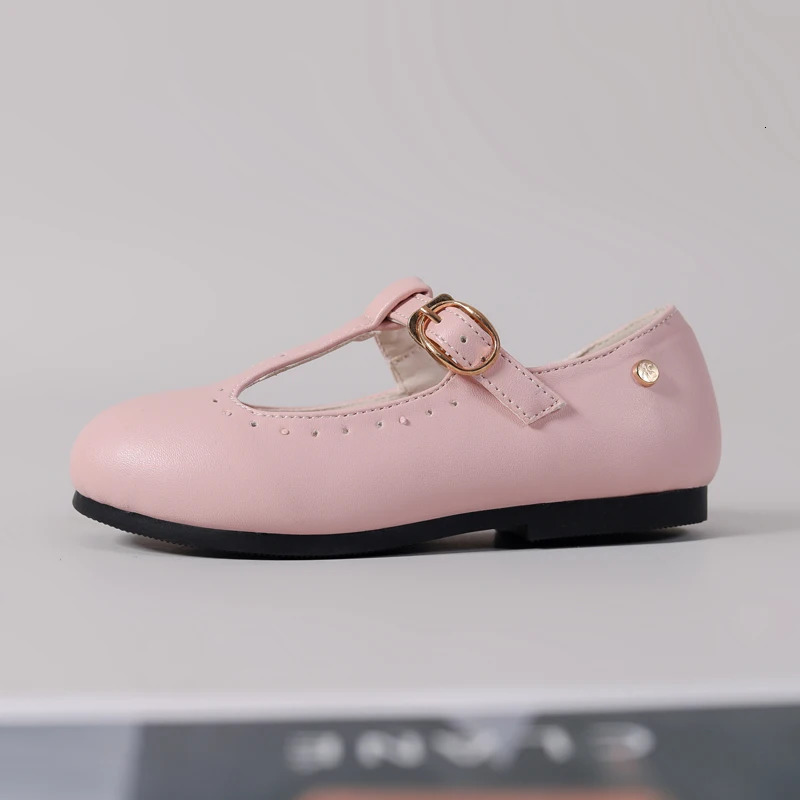 Spring Kids Princess Shoes Children T Bar Shoes Baby Girls Fashion Shos Toddler Ballet Flats Sweet Leather Shoes Mary Jane 241220