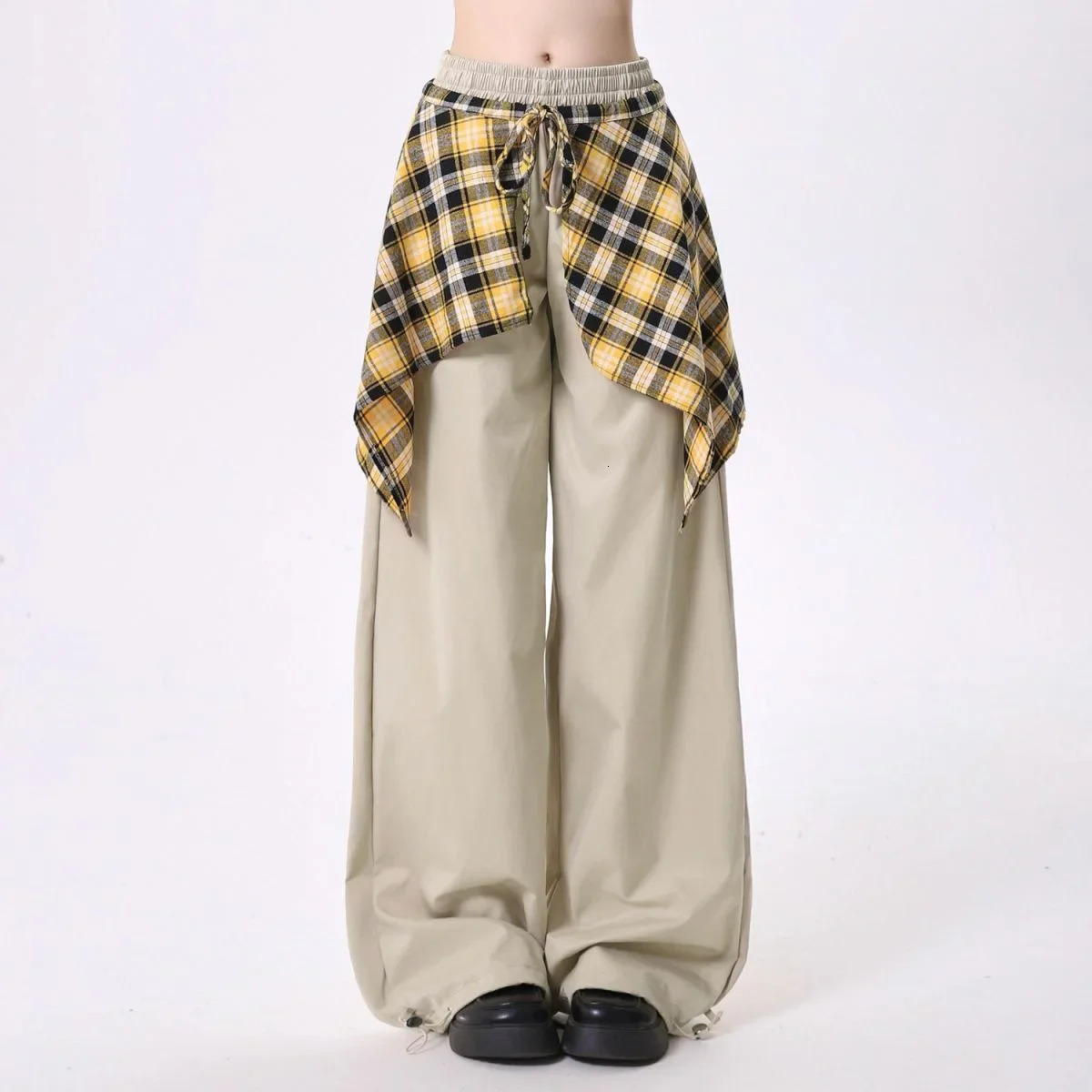 Y2k Fashion Style Paired with Fashionable Skirt Edge n Women Multiple Colors Sports Pants Loose Hip Hop Work 241218