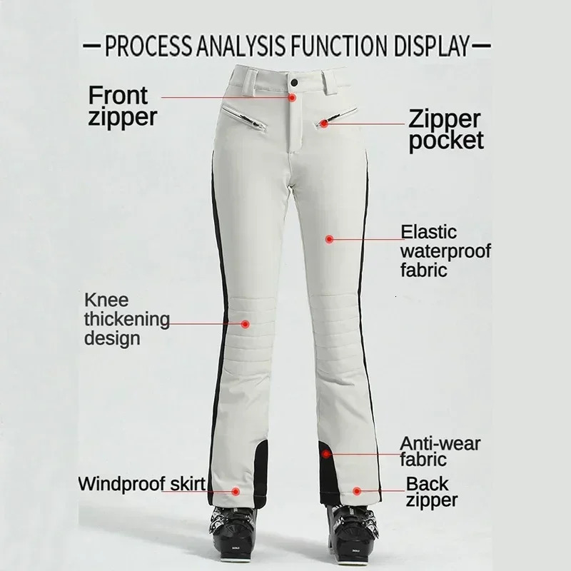 Womens high elasticity ski pants womens ultra-thin winter Trouser 2025 Alpine sports ski pants outdoor warm and waterproof snow clothing 241219