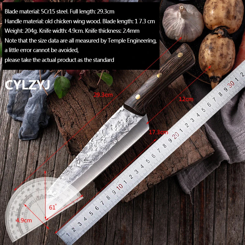 Forged knives butcher knives kitchen stainless steel meat cutters 241220