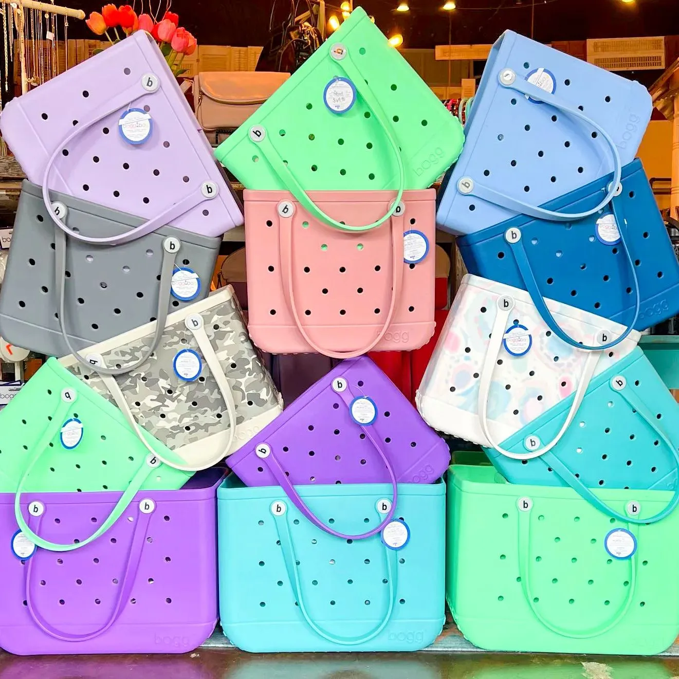 Silicone Tote hot Bag - Large, Waterproof Durable, Pink hot Blue Candy Colors, for Travel, Cosmetics, Beach & More