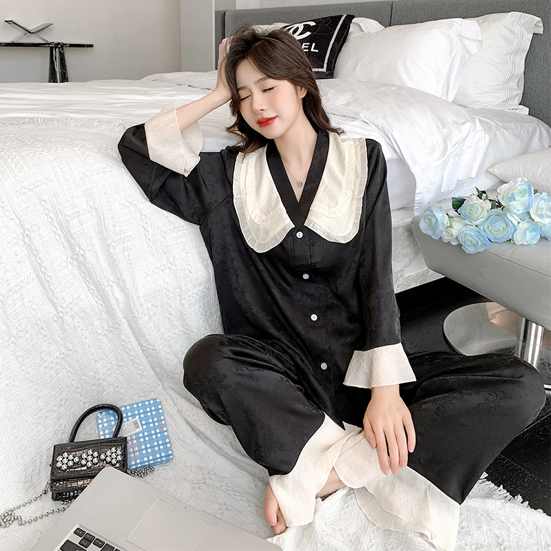 B871-Pajamas women 2023 new women's cotton silk home wear suit short-sleeved two-piece summer