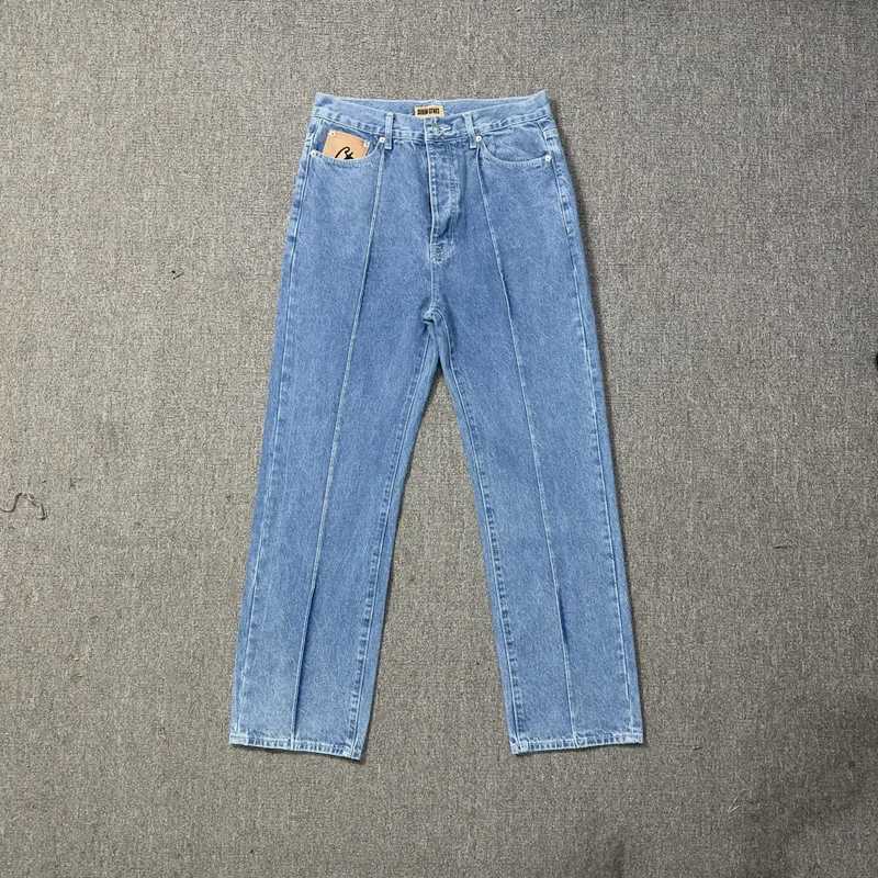 American High Strt retro Distressed jeans with star embroidery casual cut pants mens polo shirt Camisas De Homb Y241219