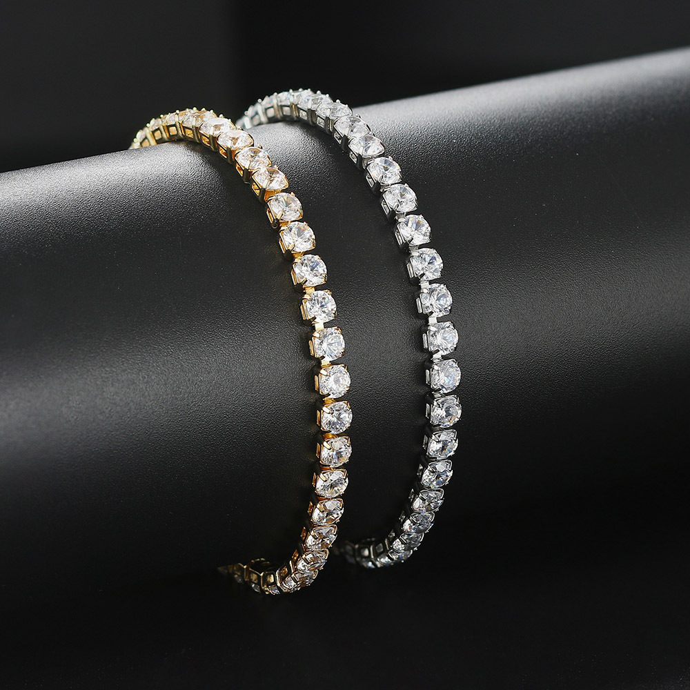 Choucong Brand Ins Top Sell Tennis Anklets Simple Fashion Jewelry 18K Gold Fill Round Cut White 3A Cubic Zircon CZ Diamond Gemstones Party Women Ankle