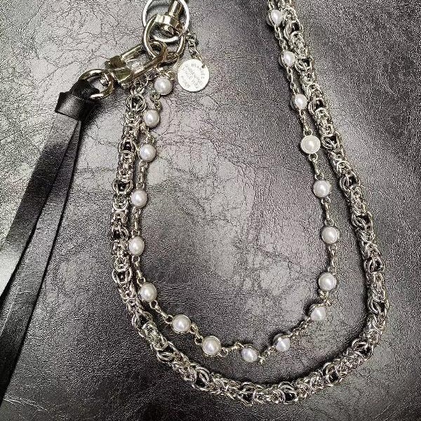 Round bead rhinestone multi-color punk pants chain unisex waist accessory Gothic pocket multifunctional chain 241105