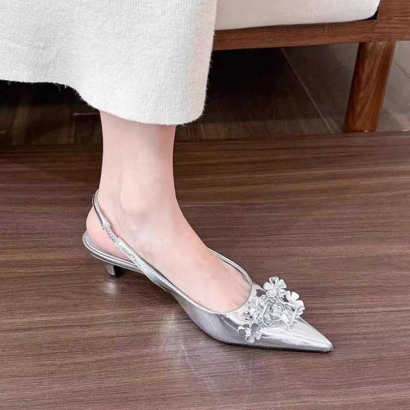 Green wer Pointed Toe elegant Wanxile party pump leather bridal shoes for H slip Tal women Y241219