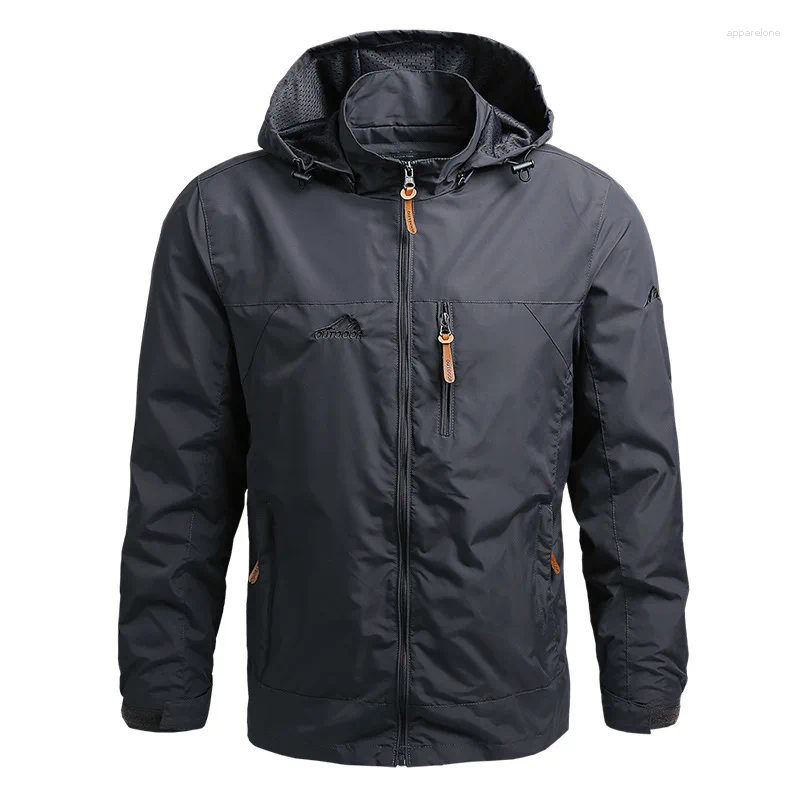 Men's Jackets Trench Coat Oversized Jacket Waterproof Outdoor Hooded Sports European Size M-5XL Wilderness Climbing Thin Man