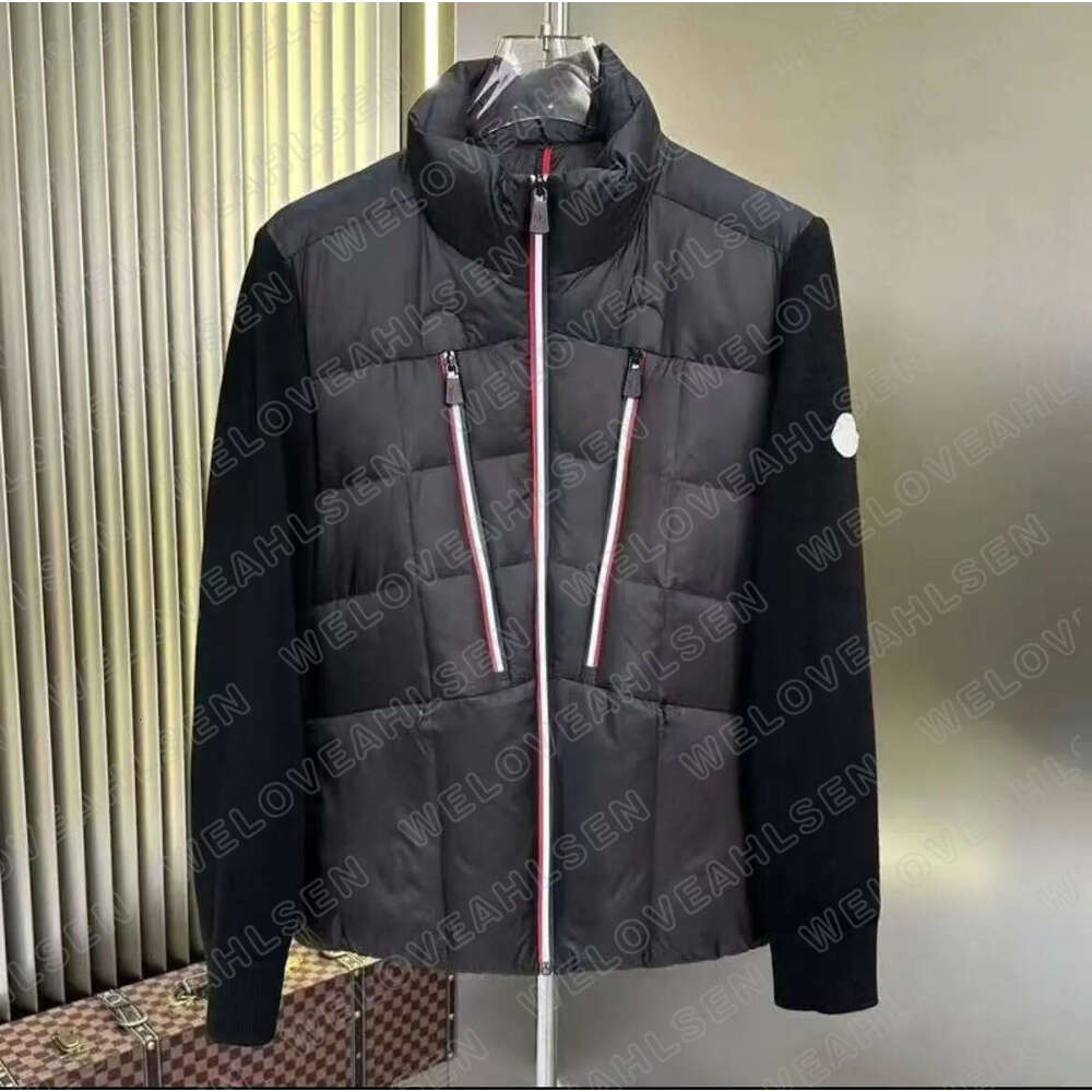 Winter Men jacket puffer Jackets Wool Knitted windbreaker Down Padding Patchwork Zipper up Cardigan Man Autumn Fashion coats designer women down Jacket man swea 71d