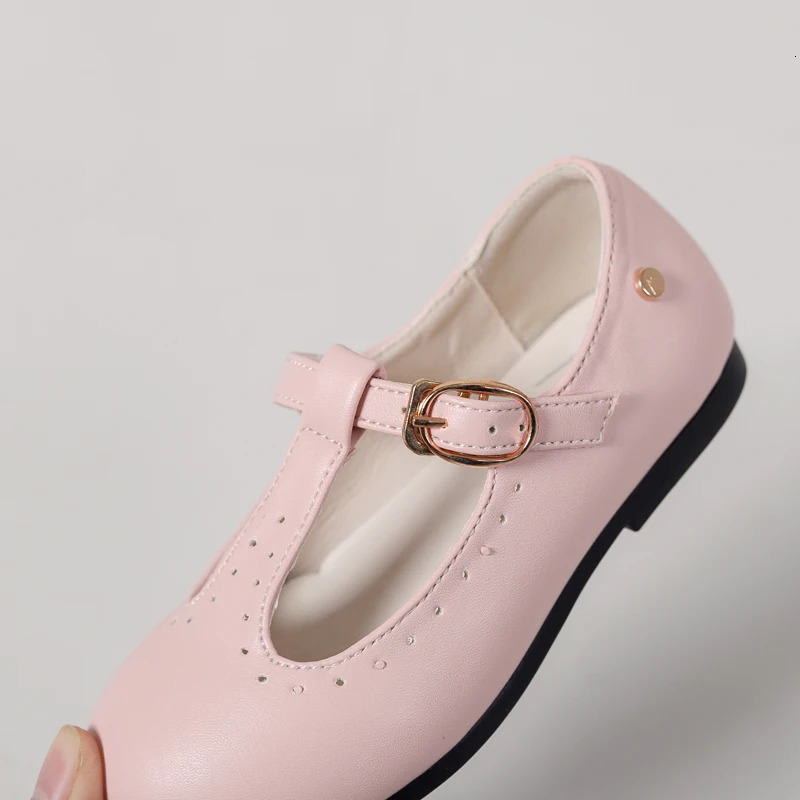 Spring Kids Princess Shoes Children T Bar Shoes Baby Girls Fashion Shos Toddler Ballet Flats Sweet Leather Shoes Mary Jane 241220