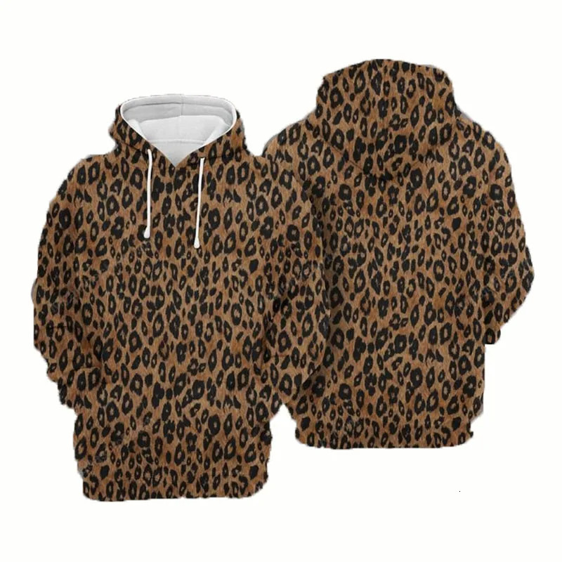 Fashion Sexy Leopard Hoodies Animal Cheetah 3D Print Women Men Long Sleeve Hooded Sweatshirts Harajuku Pullovers Female Clothing 241216