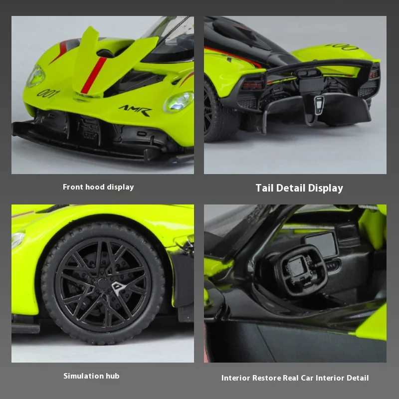 1 32 Aston Martin Valkyrie AMR 001 er Sport Car Alloy Die Casting Metal Model Car Sound and Light Collection Hobbies Birthday Gifts Y241221