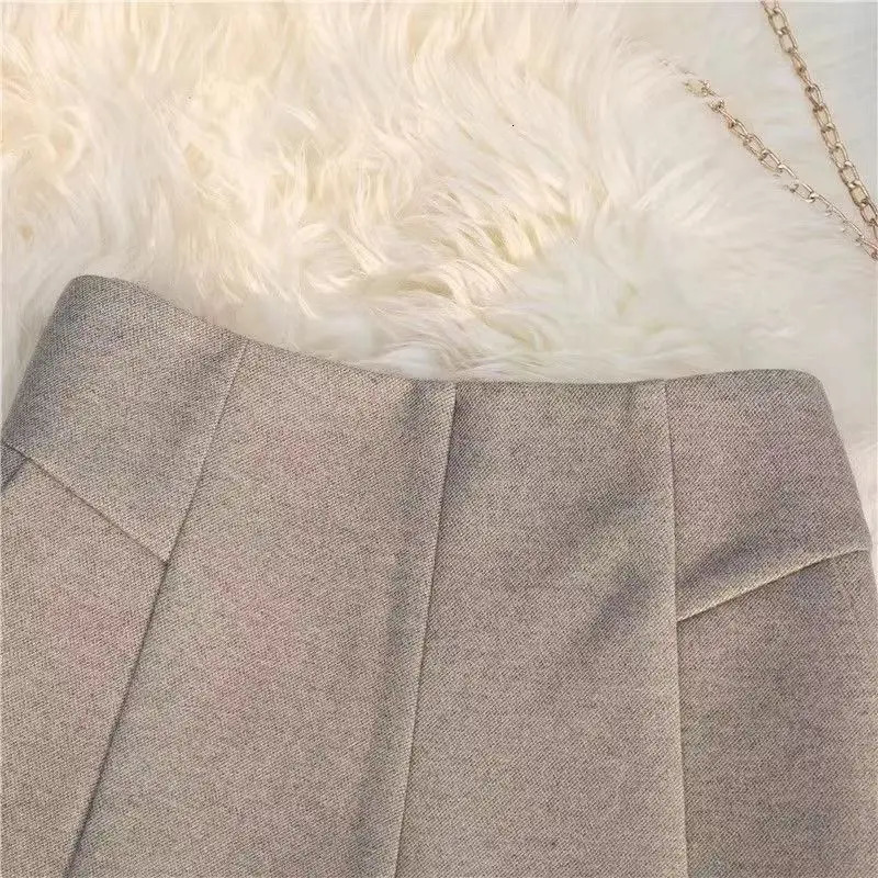 Short Pants Thicked Warm Woolen Shorts Women Autumn-Winter High Waist All-match Bottoms Fashion Loose Black Wide Leg M39 241216