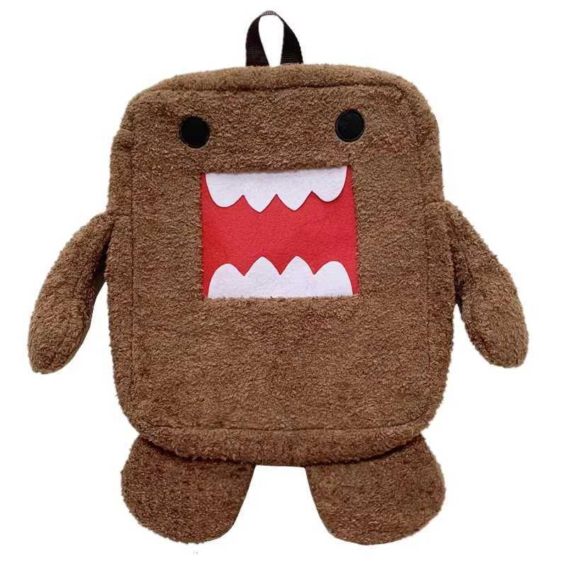 Domo Kun Plush Backpack Kaii Cute Bags for Kids Women Men Anime Body School Backpack Schoolbag BrownXJ241219