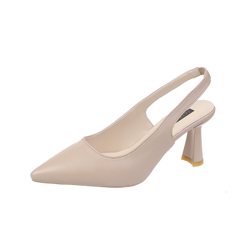 Ddmywed Spring/Summer New Pointed High Thin Heels, Baotou Sandals, Back Hollow Shallow Mouth Single Shoes, Women's Chinese Brand Shoes F1220-26.5