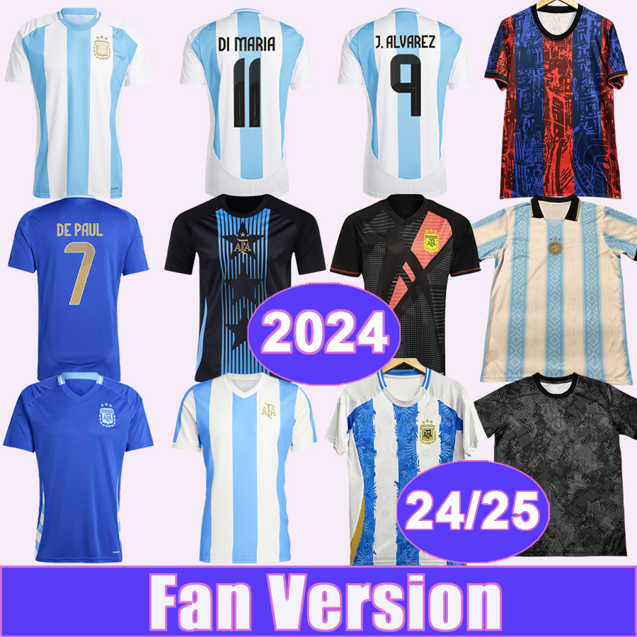 24 25 DI MARIA Mens Soccer Jerseys National Team MARTINEZ ROMERO DE PAUL MAC ALLISTER TAGLIAFICO Home Away GK Special Commemorative Football Shirts