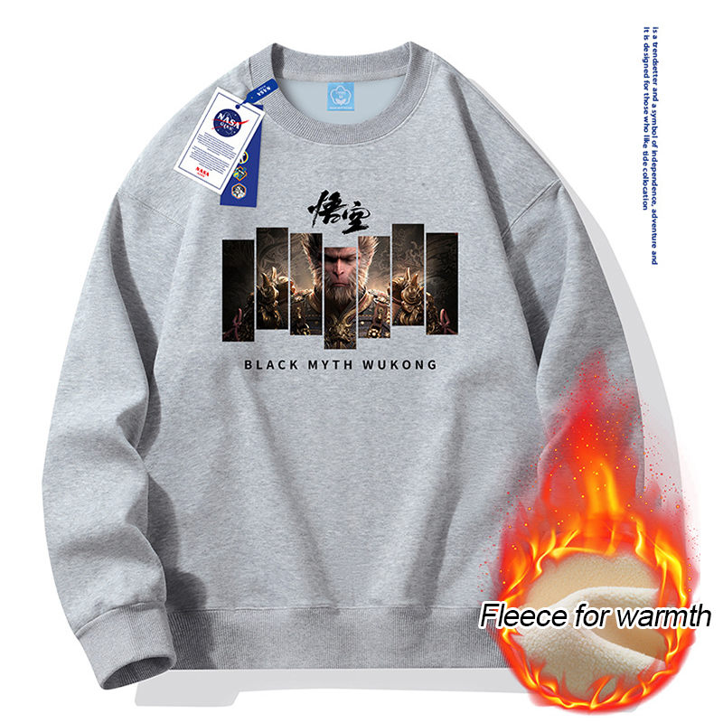 NASA co-branded round neck sweater men's fall men's heavyweight loose tops men's tide padded thickened jacket tide m031