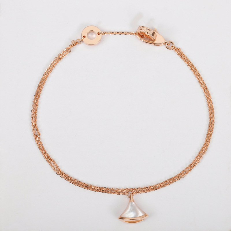 Free shipping rose gold dress skirt geometry designer bracelet for women girls double layer link chain short charms bracelets bangle jewelry top grade