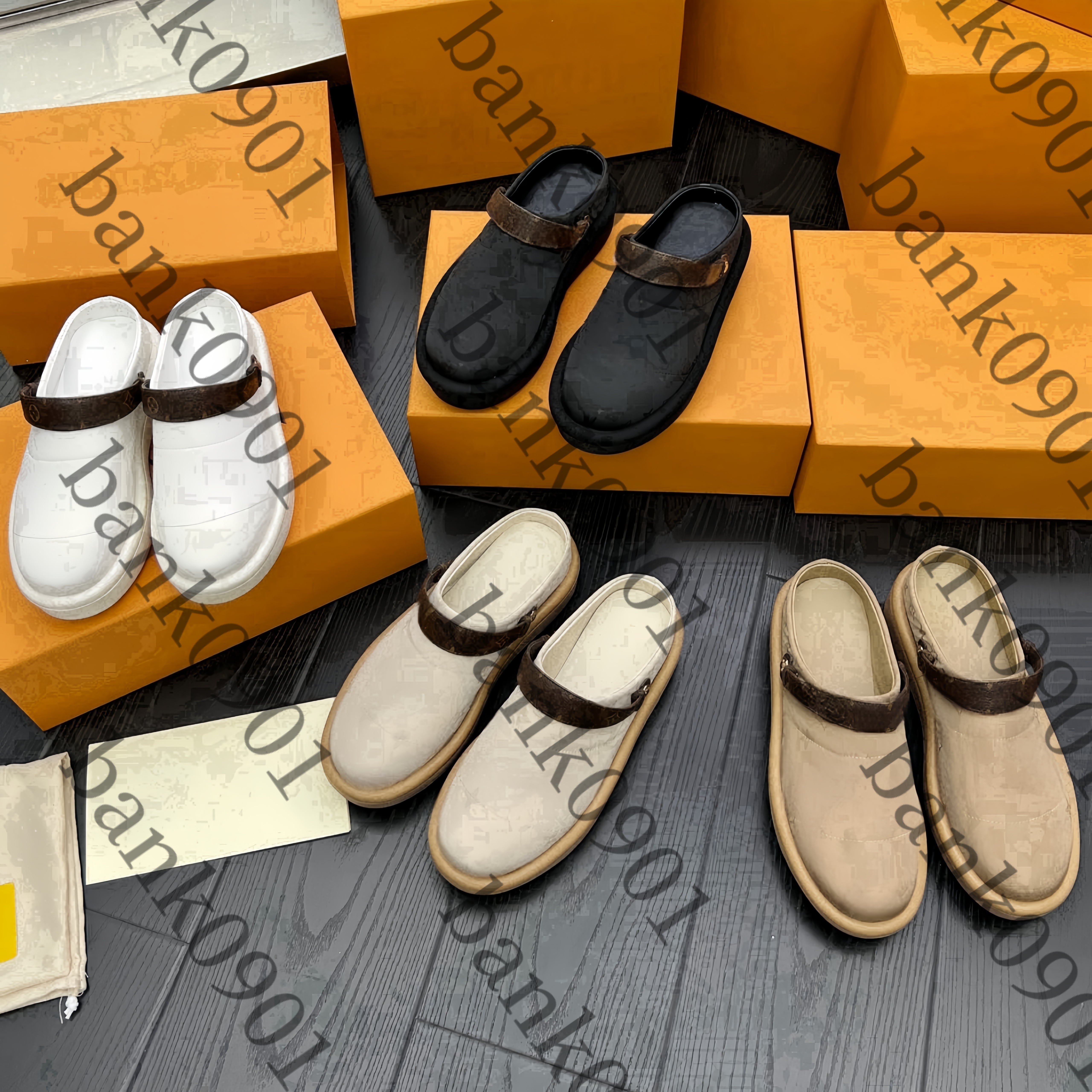 Women ugggsslipper tasman slipper designer woman fur sandal Aspen Platform Clog comes in suede calf leather debossed slide chunky rubber outsole