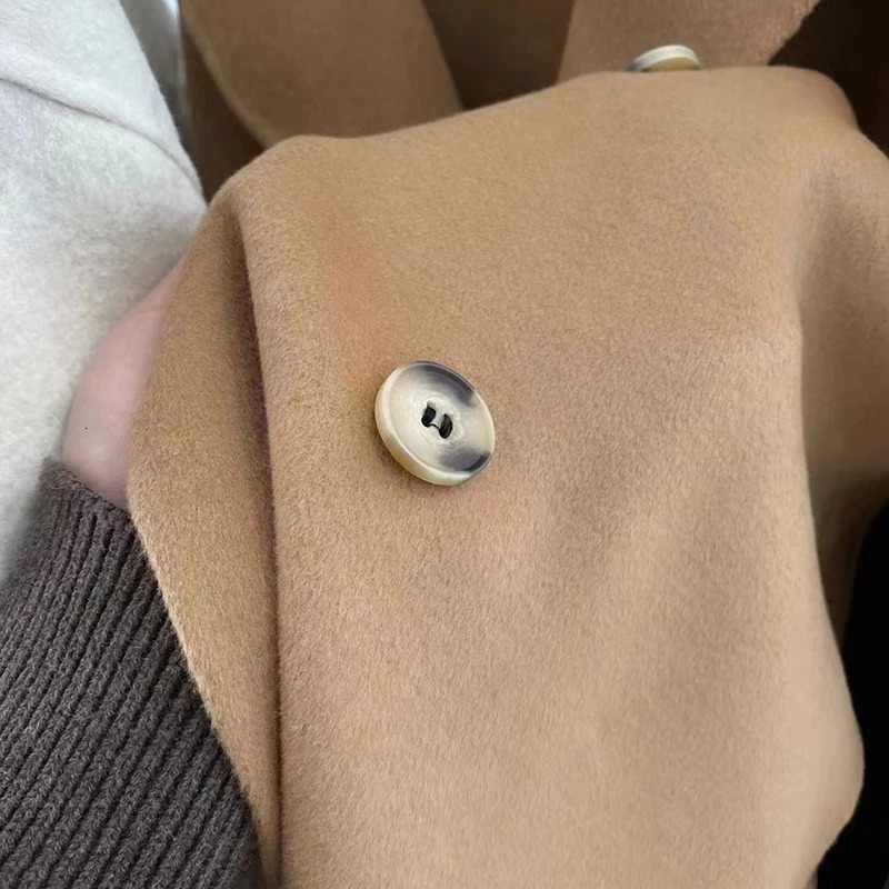 Coats and Jackets Women Korean Fashion Double Sided Wool Coat Lapel Breasted Oversized Femme Elegant Winter 241217