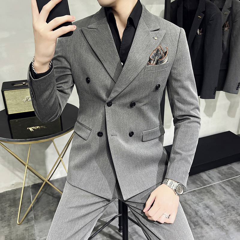 P1220Suit British style wedding groom business casual professional formal suit