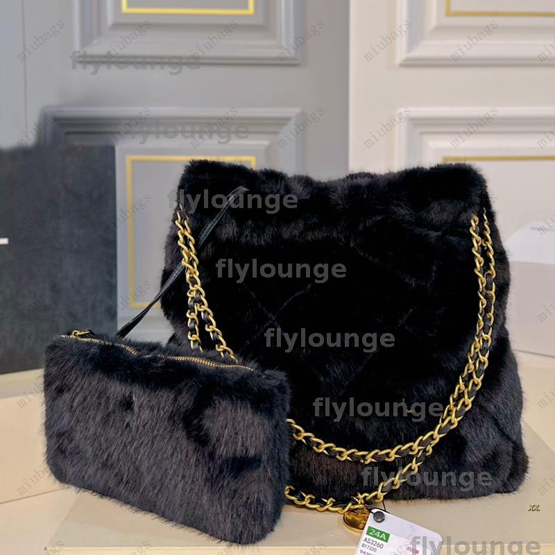 Eco-friendly Fur Garbage Bag Lamb Fur Tote Bag Cute Doll Backpack Leopard Shopping Handbag Plush Hobo Shoulder Underarm Bags CSD2412041-20