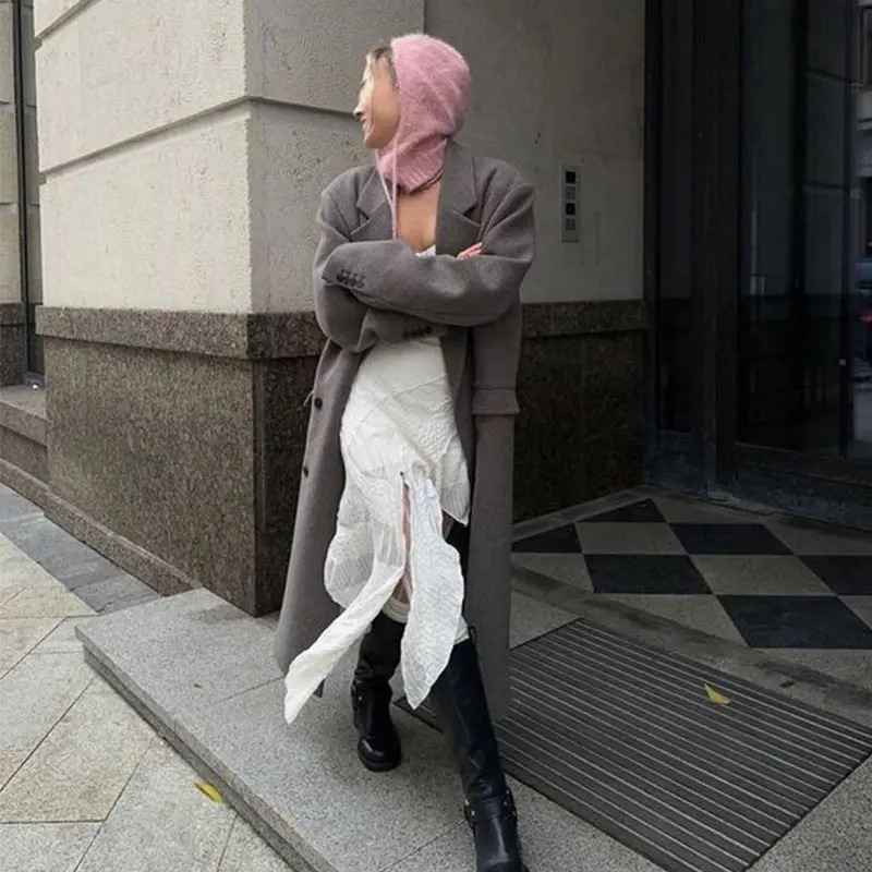 2024 Winter Womens Balaclava Hat Warm Neck Integrated Drawstring Pullover Cap Unisex Knitted Hoodie Outdoor Warmth Children Hat 241220