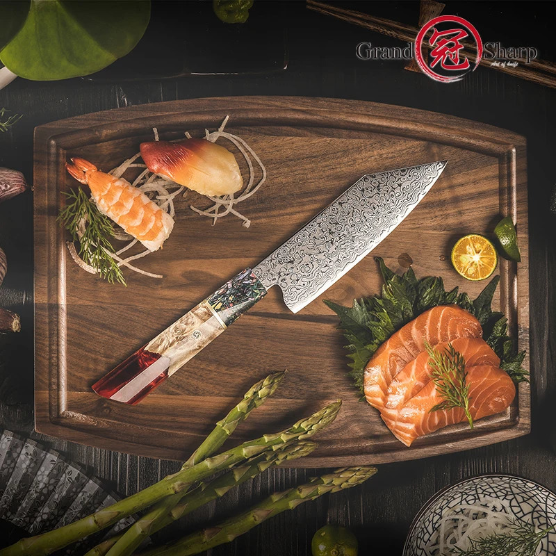 Damascus Knife 5.5-inch Kiritsuke Kitchen Chef Japanese Knife AUS-10 High Carbon Stainless Steel Cooking Knife Grandsharp 241220