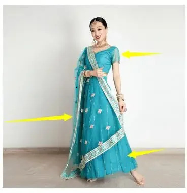 India Womens Saree Embroidery Georgette s Dance Stage Lehenga Suit Rose Red 241219