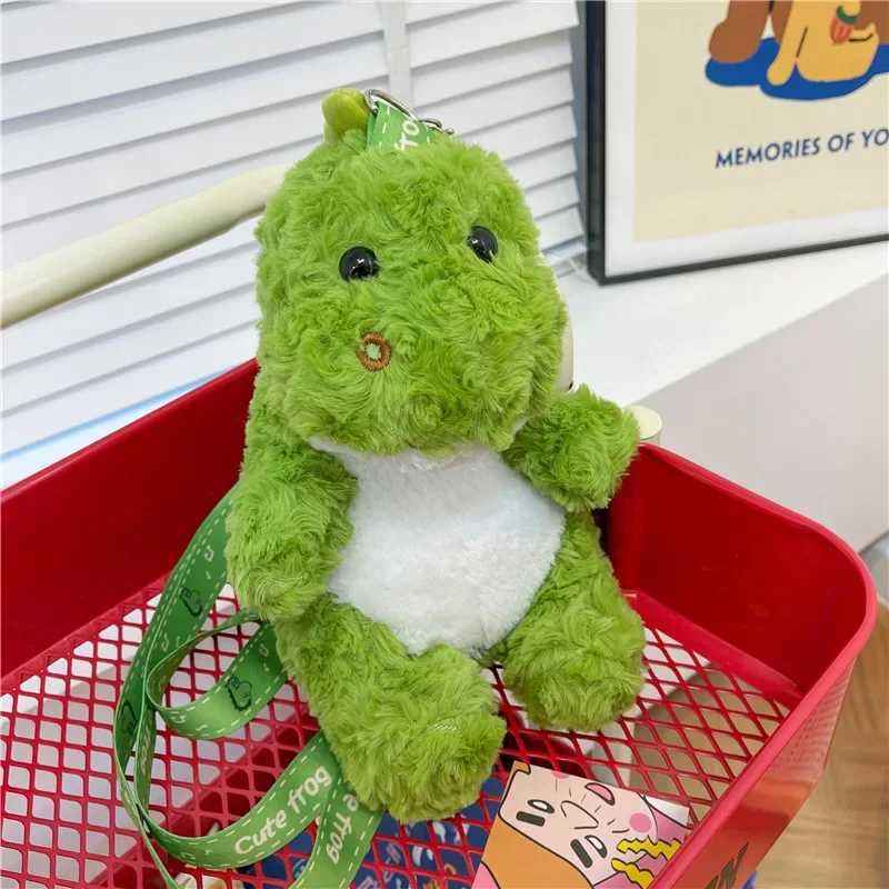 Fashion Dinosaur Plush Backpack Creative 3D Crossbody Bag Cute Animal Plushie Doll Mini Shoulder Bag Dino Bag Birthday GiftsXJ241219
