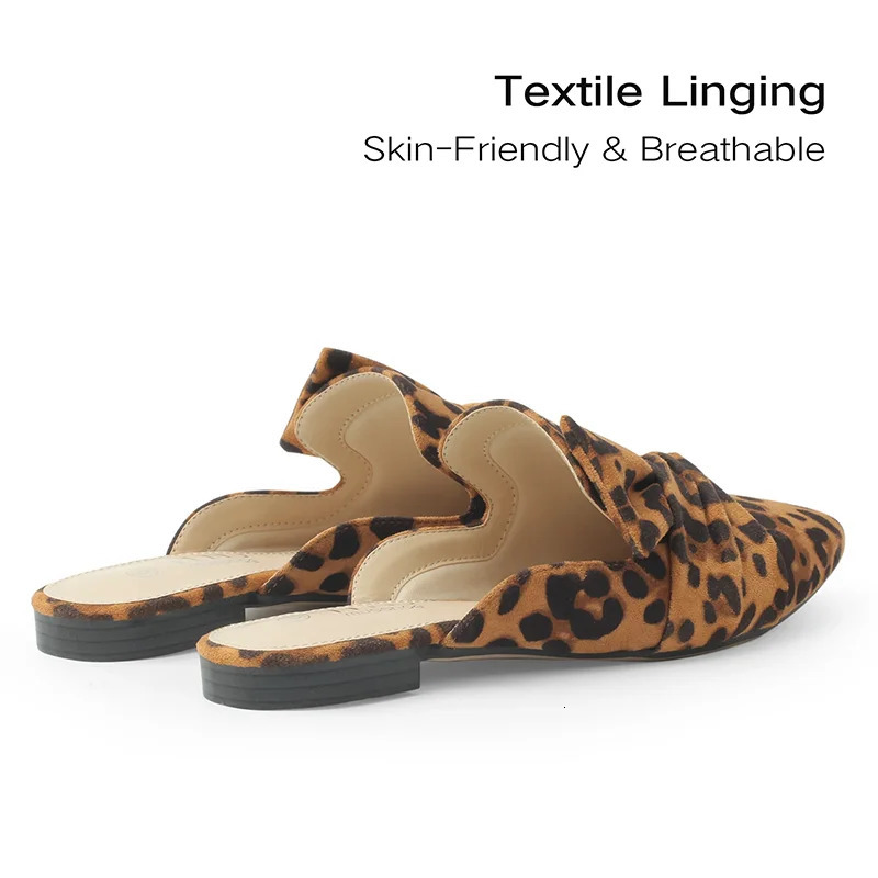 Mules Slip On Comfortable Pointed Toe Mules for Women Flats with Knot Closed Pointed Toe Slip on Loafers Slides Backless Mules 241220