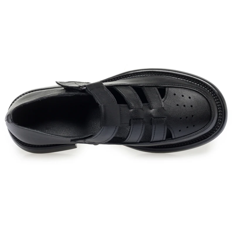 AIYUQI Women Genuine Leather Sandals Large Size Non-slip Women Summer Sandals Casual Round Toe Female Gladiator Sandals