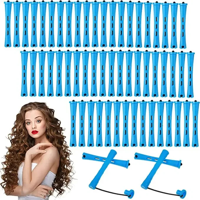 60 Pieces Hair Perm Rods Professional Hairstyling Accessory Barber Shop Hairs Curlers Hairdressing Accessories Hair Rollers 241218