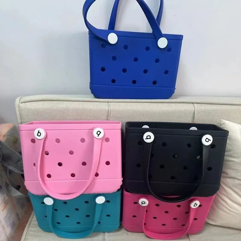 Silicone Tote hot Bag - Large, Waterproof Durable, Pink hot Blue Candy Colors, for Travel, Cosmetics, Beach & More