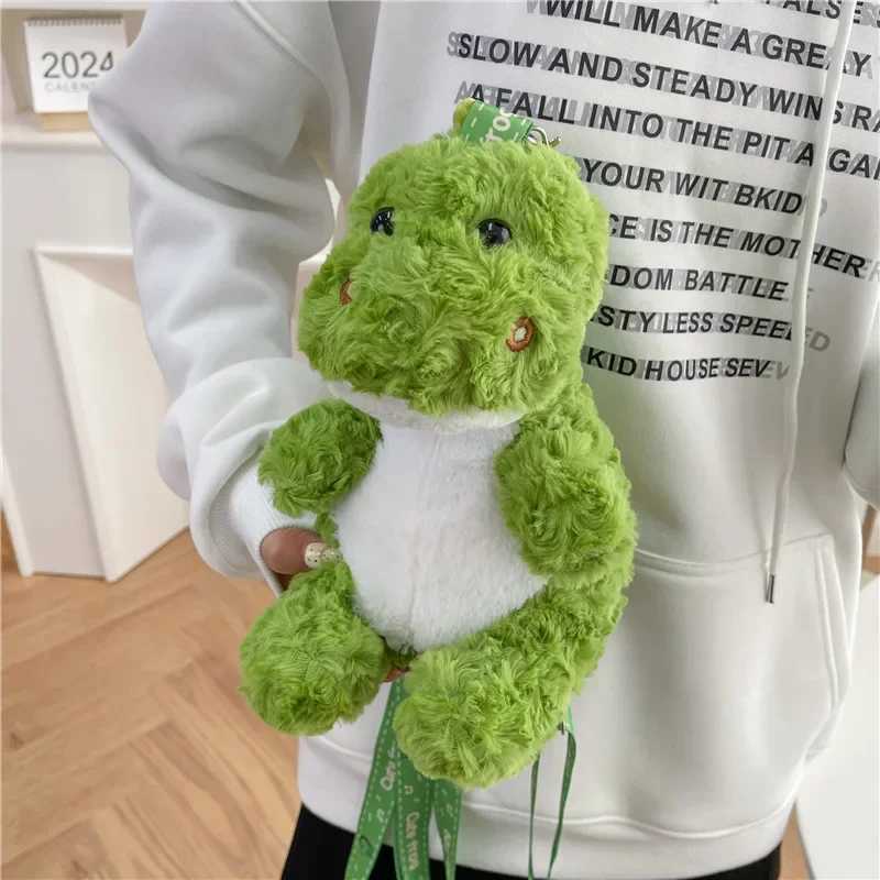 Fashion Dinosaur Plush Backpack Creative 3D Crossbody Bag Cute Animal Plushie Doll Mini Shoulder Bag Dino Bag Birthday GiftsXJ241219