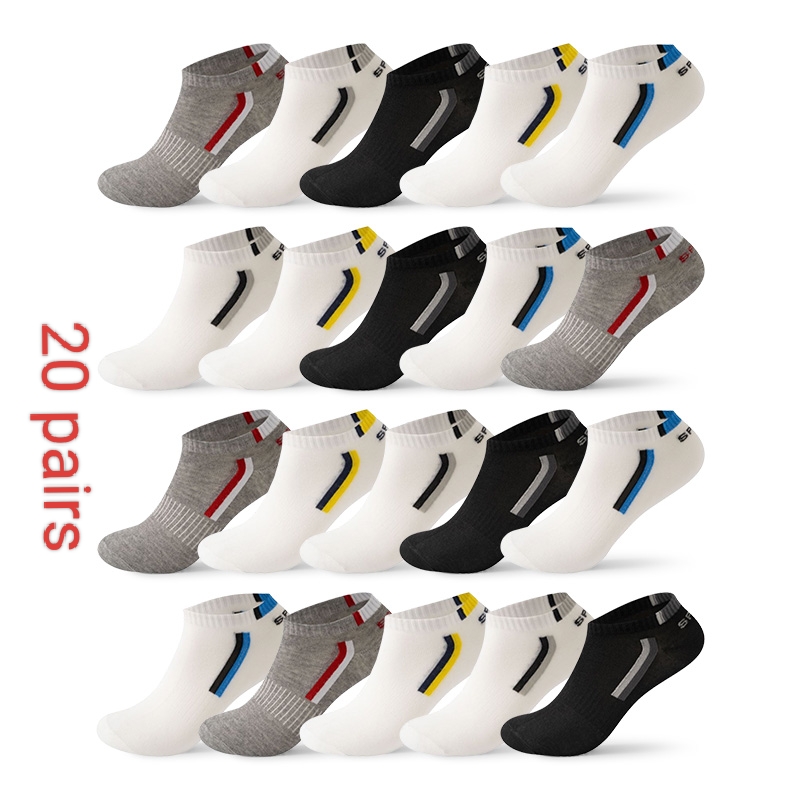 20 pairs of four seasons of men and women with the same sports socks anti-odor boat socks breathable leisure socks hot-sale
