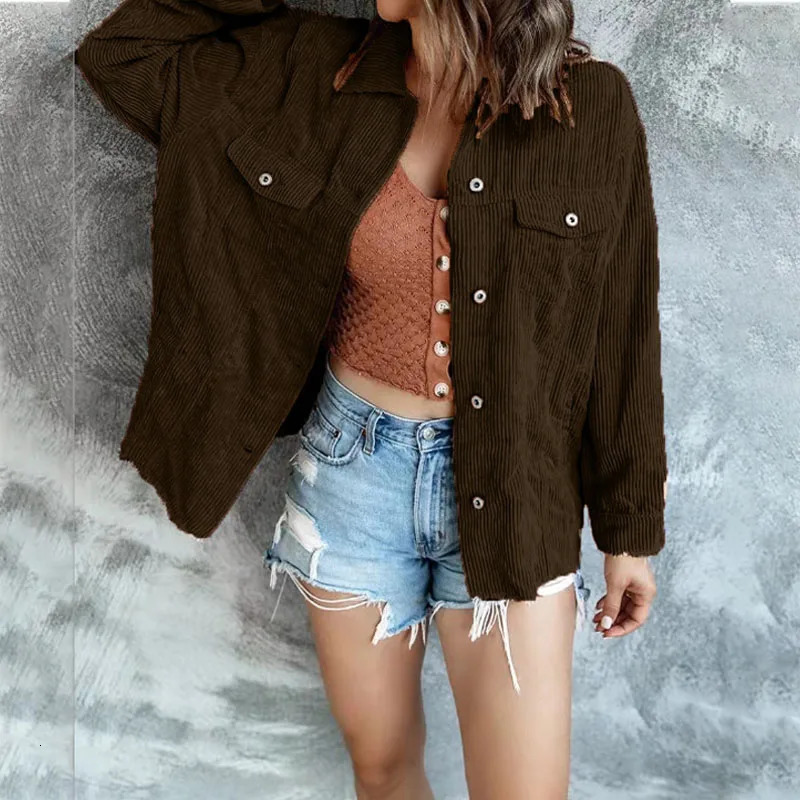 Spring Autumn Solid Color Long Sleeve Womens Casual Jackets Vintage All-match Turn-down Collar Single-breasted Coats Female 241220