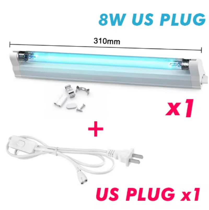 T5 UV Sterilizer Lamp AC 110V 220V 6W 8W LED Tube Ozone Germicidal Light Bactericidal Ultraviolet Lamp Indoor Disinfection Light