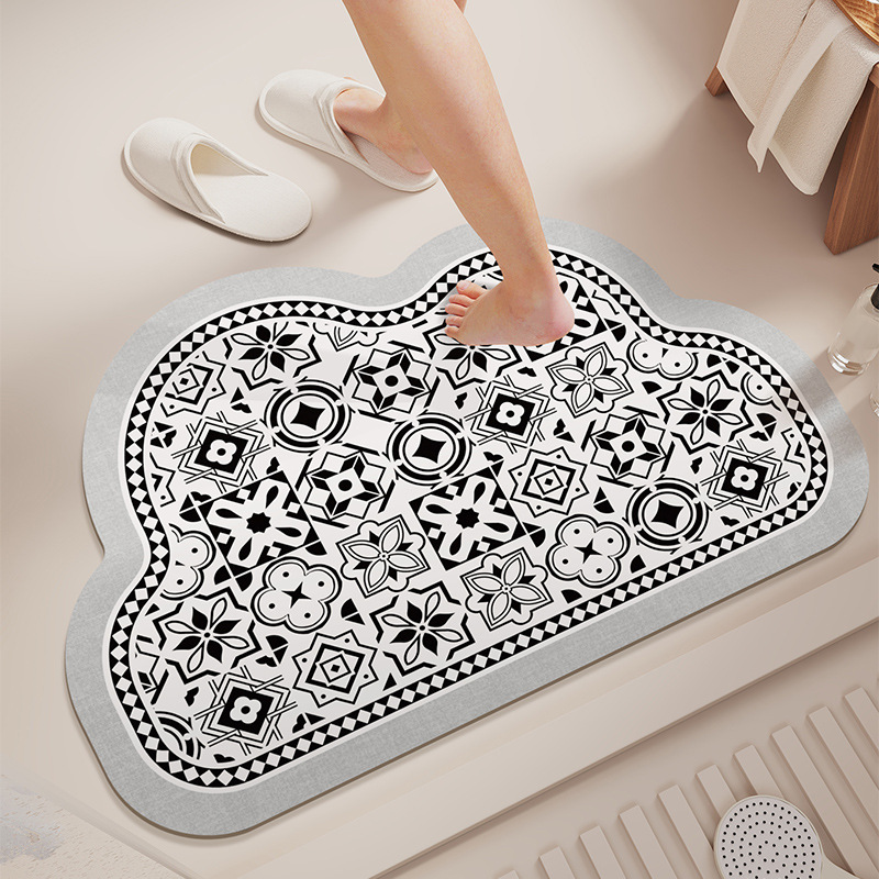 Bathroom Floor Mats Toilet Soft Strong Absorbent Foot Mat Toilet Door Anti-slip Mat Quick-drying Carpet