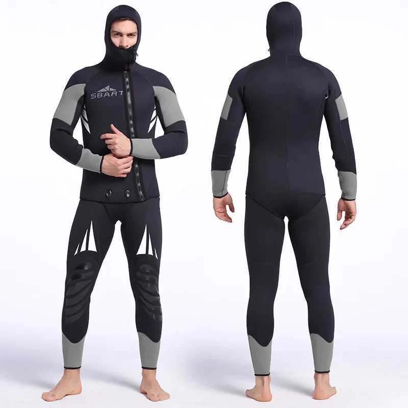 Full Set 5MM Diving Wetsuits Neoprene Spearfishing Diving Suit Men Wet Suit Surfing Windsurf Swimsuit Swimwear WindsurfingXJ241220
