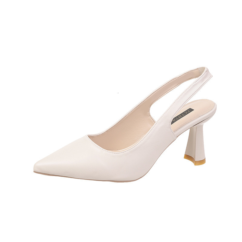 Ddmywed Spring/Summer New Pointed High Thin Heels, Baotou Sandals, Back Hollow Shallow Mouth Single Shoes, Women's Chinese Brand Shoes F1220-26.5