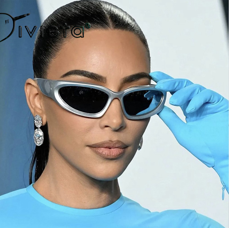 Y2k New Punk Sports Sunglasses For Men Women Luxury Brand Designer Sun Glasses Men's Fashion Vintage Shades UV400 Goggle Eyewear CAVALLO BIANCO C