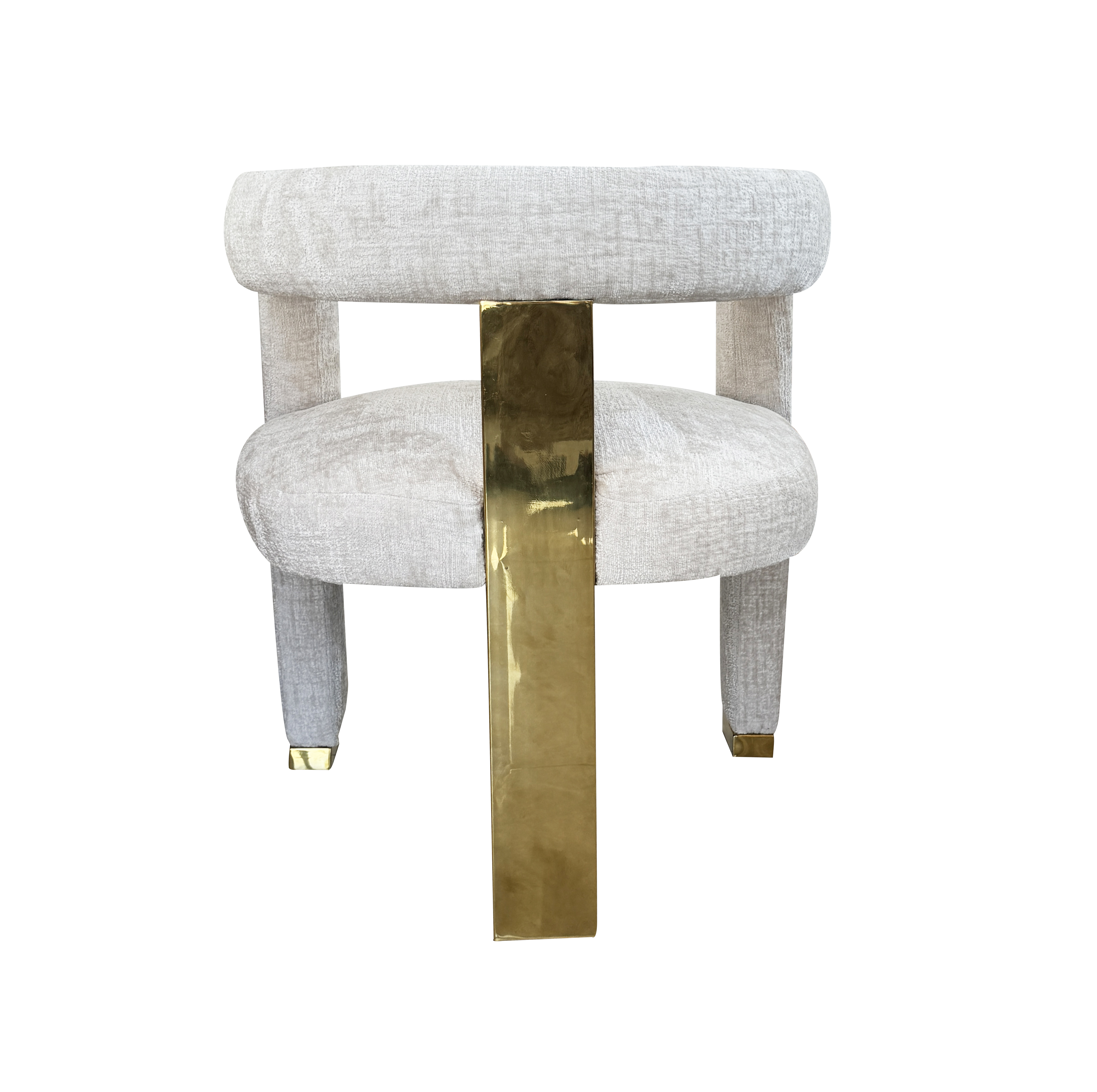 Gold-Accented Curvy Milana Dining Seat for Contemporary Home Interiors