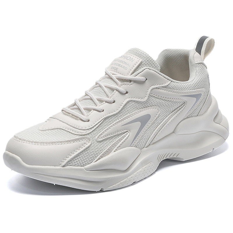 Dad shoes men 2025 summer breathable running sneakers thick soled student men's shoes trend everything mesh casual of shoes White Black Orange