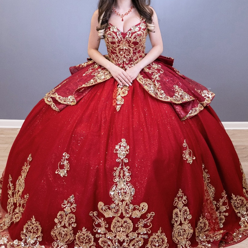 Customized Sparkly Red Ball Gown Quinceanera Dresses 2025 Sweetheart Applique Lace Bead Bow Party Birthday Sweet 16 Vestidos De 15 Anos